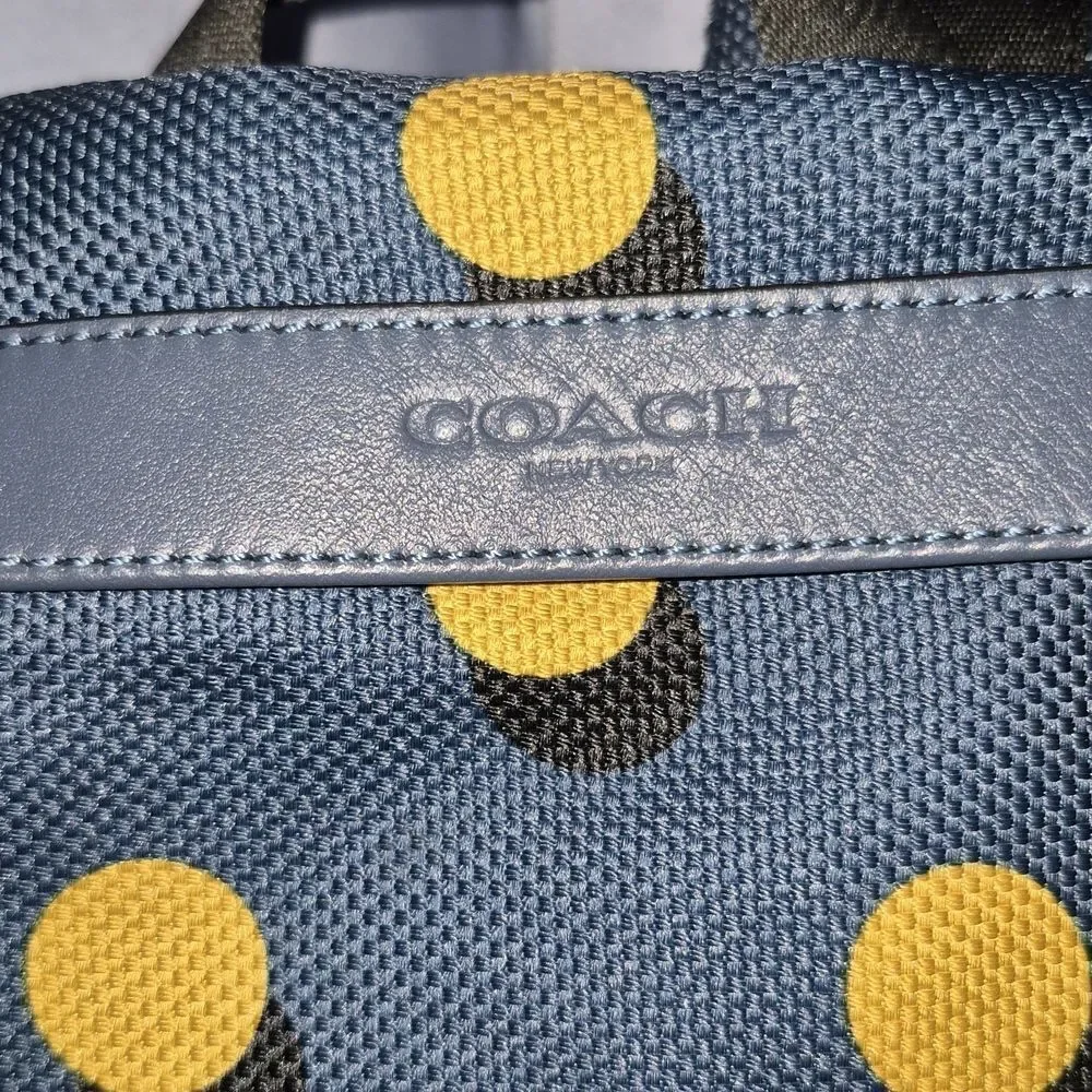 Coach Nylon Leather Trek Optical Dot Rucksack Backpack